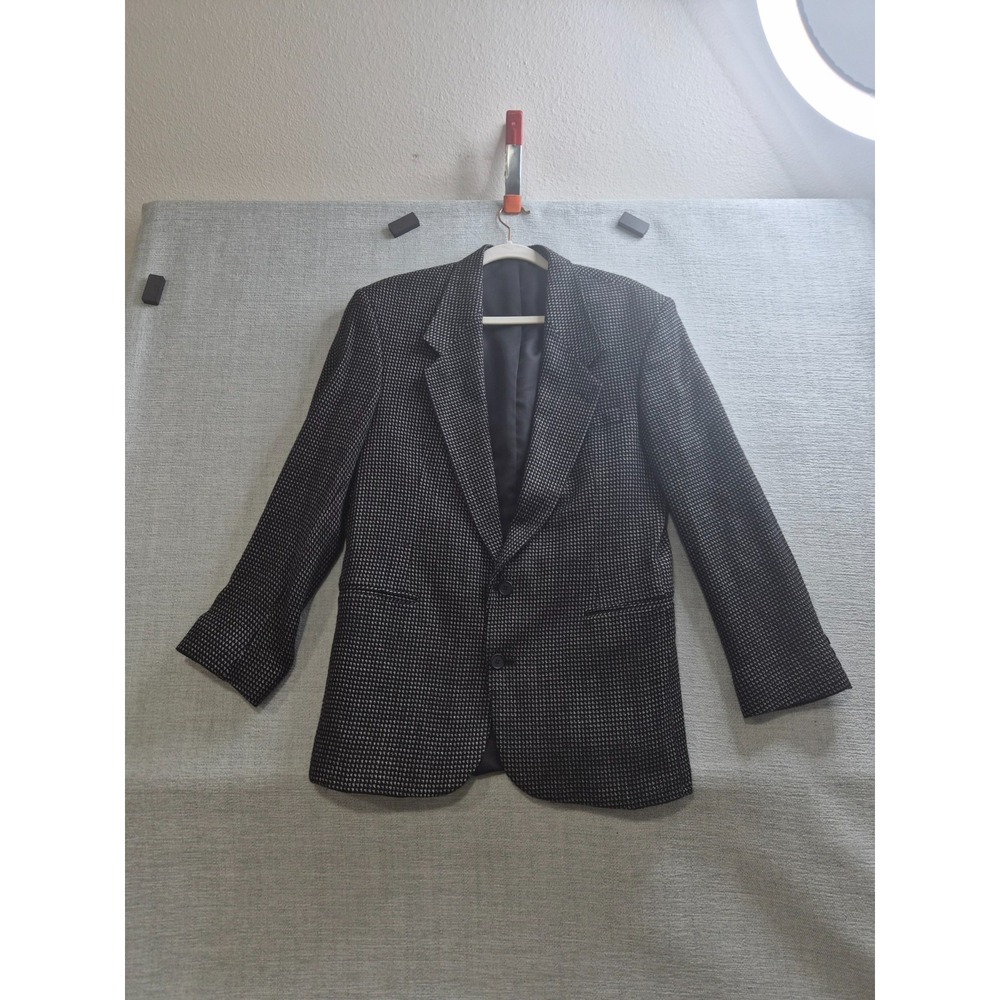 Raffinati Gold Blazer Jacket Mens 40 Gray Houndstooth Lined Notch Lapel Formal